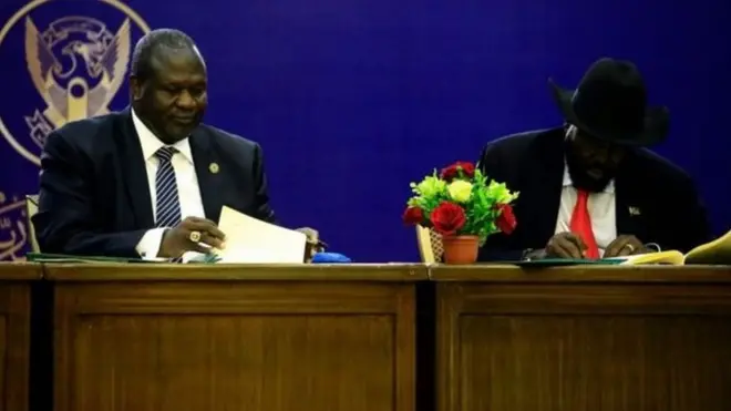 ሪክ ማቻርን ሳልቫ ኪርን ነቲ ስምምዕ ኣብ ሱዳን ፈሪሞም