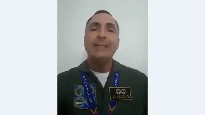 El general Yánez Rodríguez es una imagen extraída del video divulgado en las redes sociales.