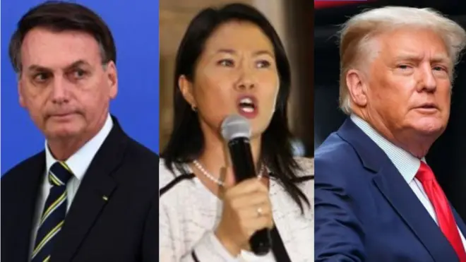 Montagem com fotospixbet futebol originalJair Bolsonaro, Keiko Fujimori e Donald Trump