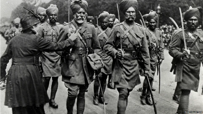 प्रथम विश्वयुद्ध में लड़ने गए ब्रिटिश भारतीय सेना के पंजाब के सैनिक