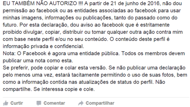 Post no Facebook