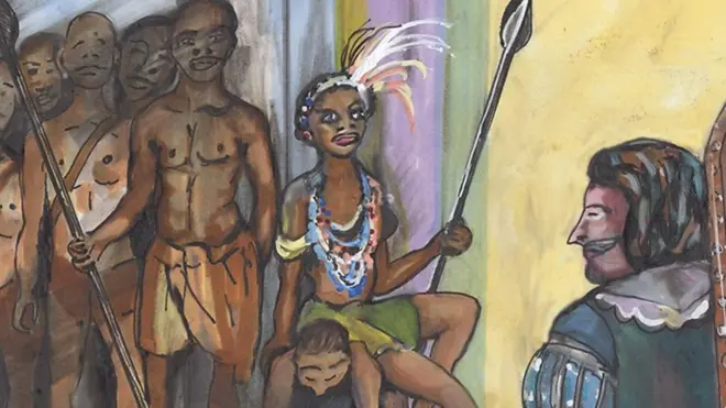 Ilusración de la Reina Njinga