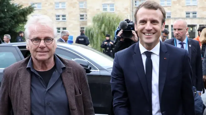 President Macron (R) and Daniel Cohn-Bendit are both staunchly pro-EU