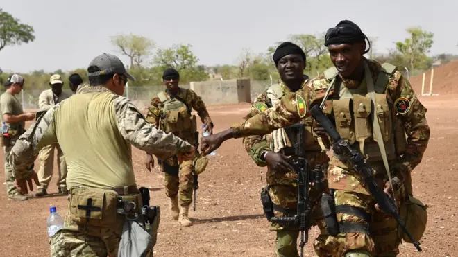 Des soldats maliens lors d'une séance d'entrainement