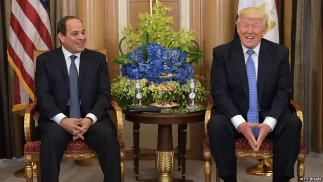 Egypt President Fattah el-sisi and Trump for April 3, 2017