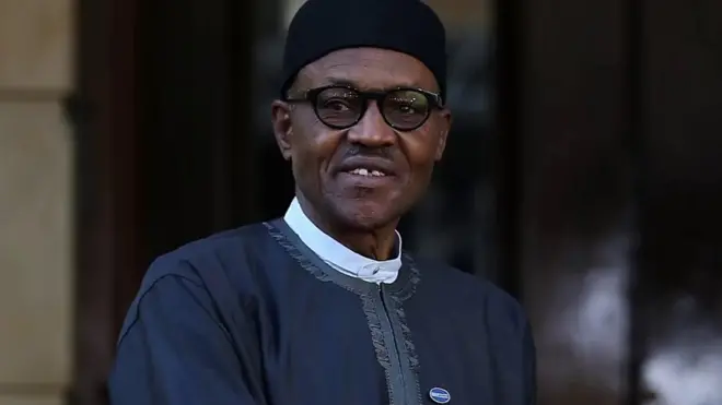 Di picture of President Muhammadu Buhari