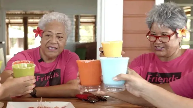 Fiame Naomi Mata'afa and members of her margarita circle
