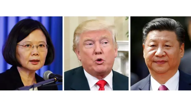 Ông Trump (giữa) sẽ phải điều chỉnh quan hệ tế nhị với Đài Loan và Trung Quốc