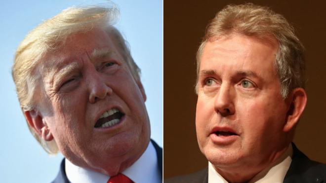 Composite image of President Trump and Sir Kim Darroch
