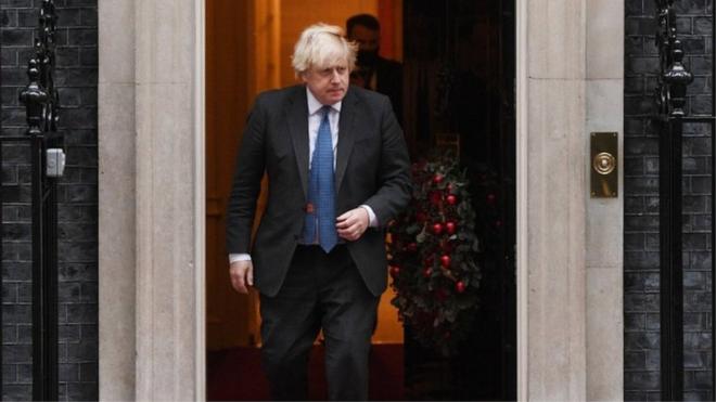 Boris Johnson on 16 December 2021