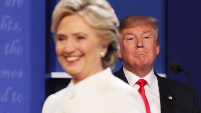 Hillary Clinton and Donald Trump at debate