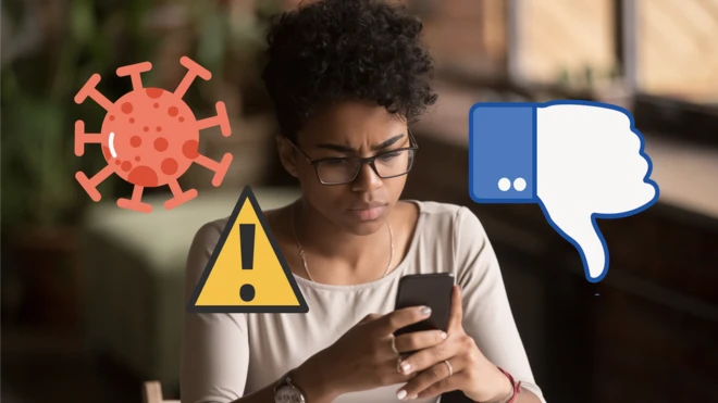 A woman looking at a smartphone