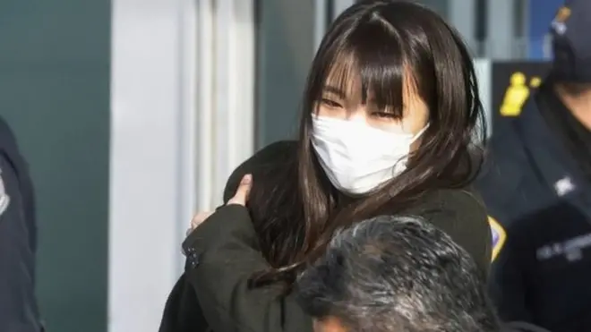 Las imágenes emitidas en Japón muestran a la pareja llegando a Nueva York