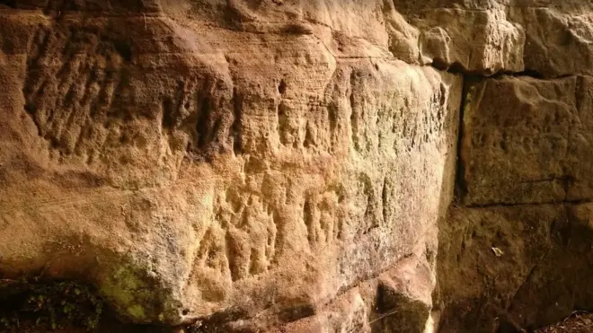 The markings were made by Roman soldiers repairing Hadrian's Wall