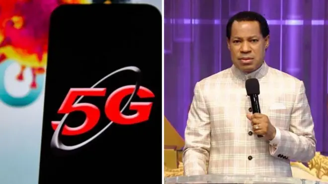 split screen between Chris Oyakhilome and 5G
