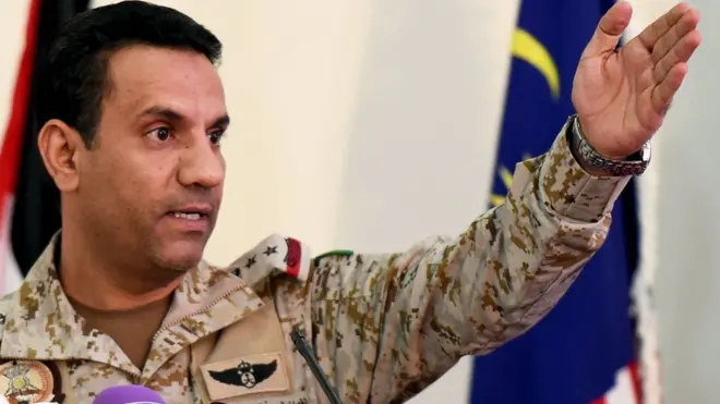 العقيد تركي المالكي المتحدث باسم التحالف الذي تقوده السعودية ضد الحوثيين