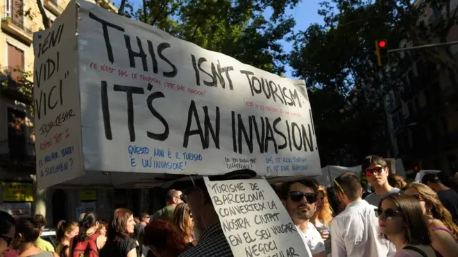 Many Barcelona residents want better regulation of tourism as visitor numbers have soared