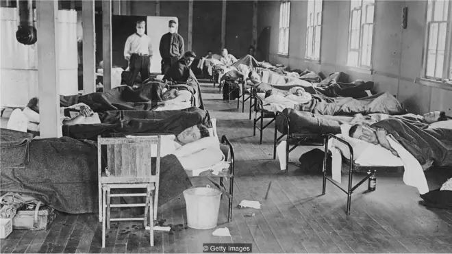 Wabah flu 1918 menjangkiti kelompok usia produktif yang dianggap lebih bugar daripada kelompok usia lainnya.