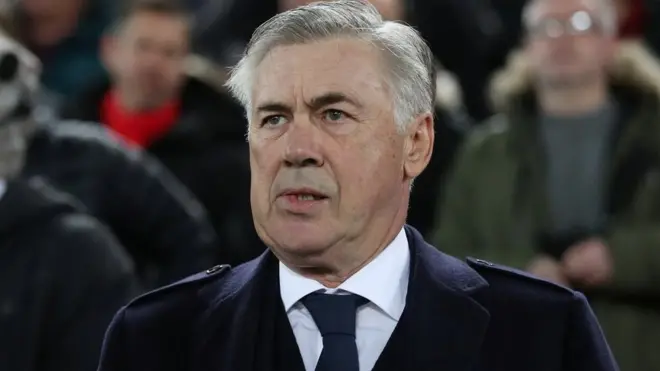 Carlo Ancelotti on the touchline managing Napoli