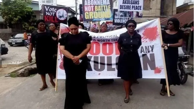 Tonye Briggs Oniyide and Nimi Thom-Manuel lead di protest