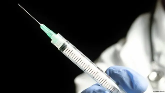 spinal fluid extracted with the needle