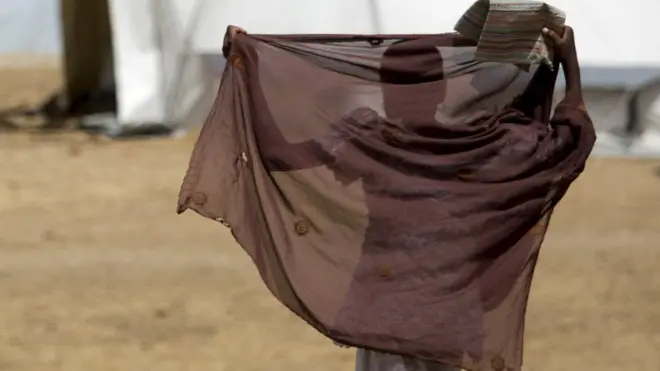 A child in a refugee camp for Nigerians in Cameroon