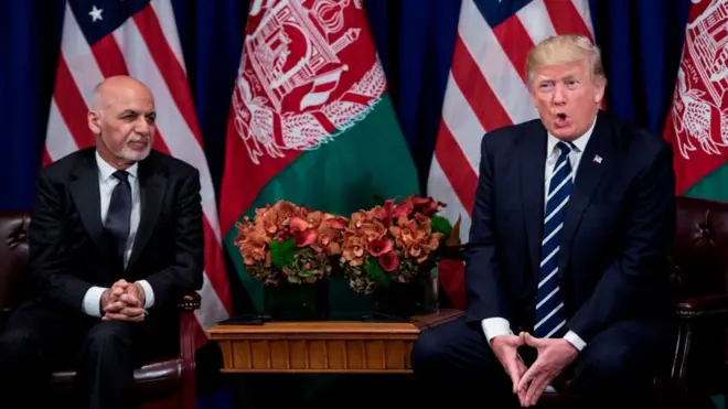 دونالد ترامپ رئیس جمهور افغانستان و اشرف غنی رئیس جمهور افغانستان - عکس از آرشیو