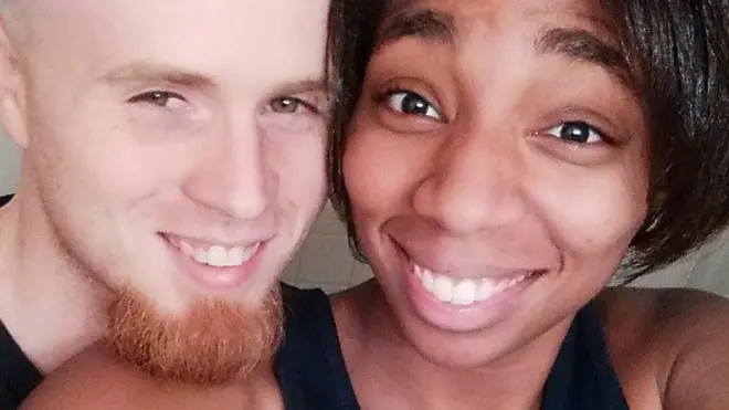 Danesha, 20, with her fiancee Jeffrey, 25