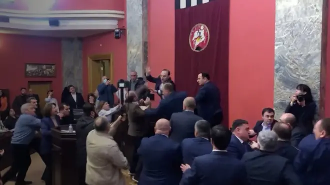 Драка в парламенте Грузии