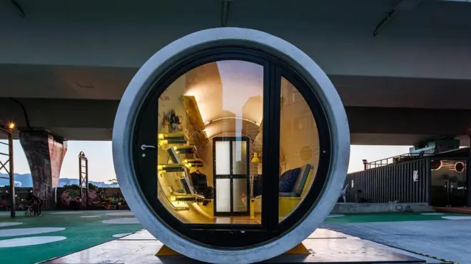 Las tuberías de hormigón podrían ser una alternativa para el problema de la vivienda en Hong Kong. (Crédito: OPod/James Law Cybertecture)