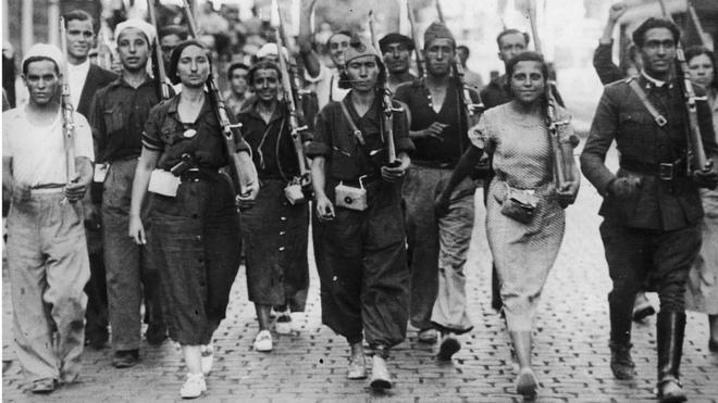 Mujeres milicianas en el bando republicano.