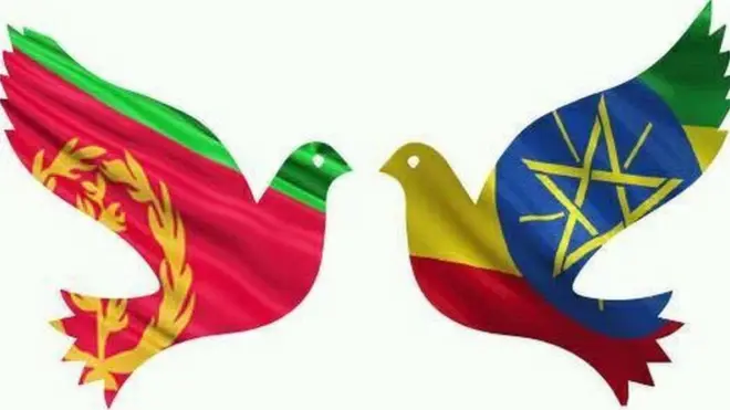 ንመድረኽ ሰላም ህዝቢ ኢትዮጵያን ኤርትራን ዝተዳለወ ስእሊ ሰንደቕ ዕላማ ክልቲኤን ሃገራት