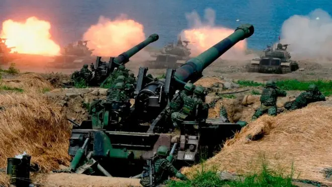 台湾举行的汉光演习有多辆坦克参与。