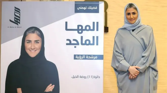 अल-माहा अल-माजिद शूरा काउंसिल के चुनाव में उम्मीदवार हैं