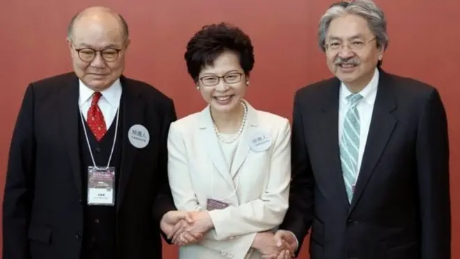 Para kandidat Woo Kwok-hing, Carrie Lam dan John Tsang.