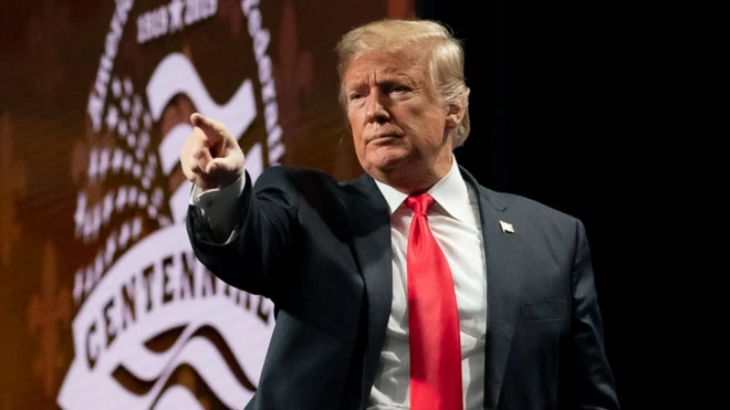 This image, originally posted by the White House, appeared to have been altered in Mr Trump's posts