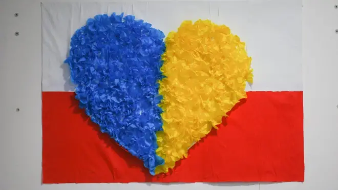 علم أوكرانيا وبولندا