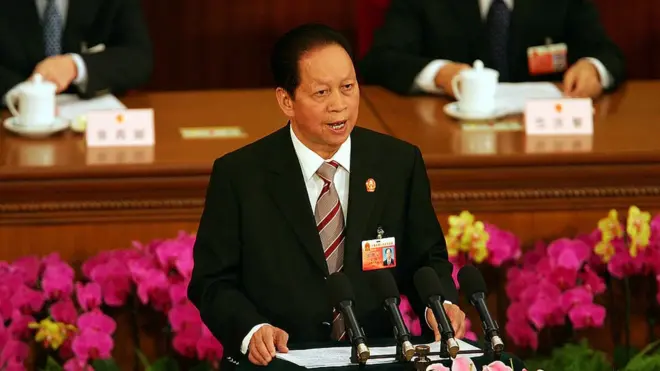 2007年，肖揚向中國全國人大作年度工作報告。