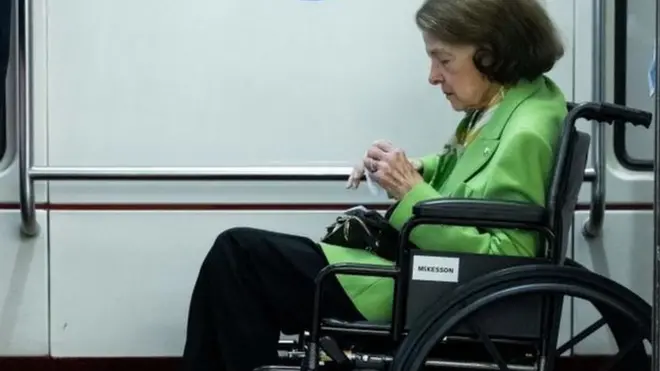 Dianne Feinstein has gotten around in a wheelchair since her return to the US Senate from a shingles diagnosis
