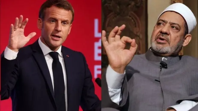شيخ الجامع الأزهر والرئيس الفرنسي