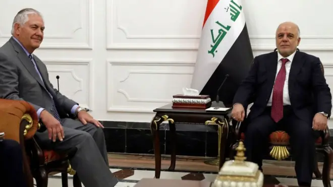 عراقی وزیراعظم اور امریکی وزیر خارجہ