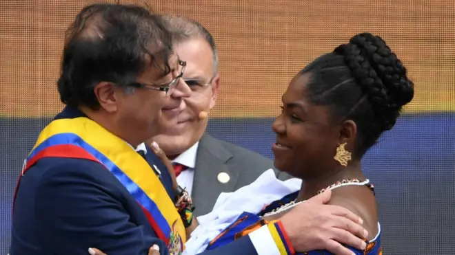 Gustavo Petro y Francia Marquez ya como presidente y vicepresidenta de Colombia.