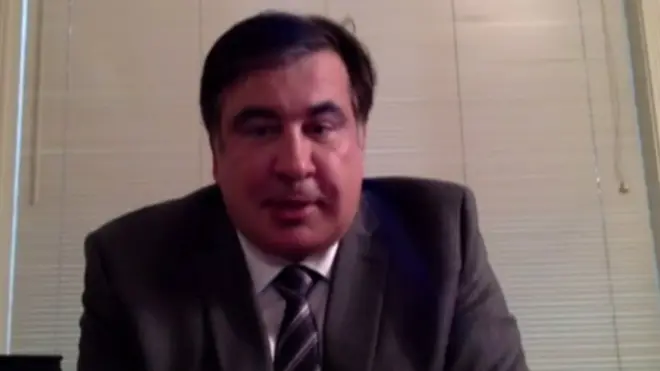 Скріншот відео з інтерв'ю Міхеіла Саакашвілі