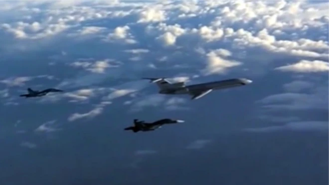 Máy bay Tu-154 thường xuyên làm nhiệm vụ ở Syria và được các chiến đấu cơ hộ tống