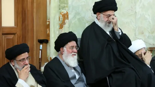 صادق لاریجانی، آیت الله علی خامنه‌ای، احمد علم الهدی، ابراهیم رییسی