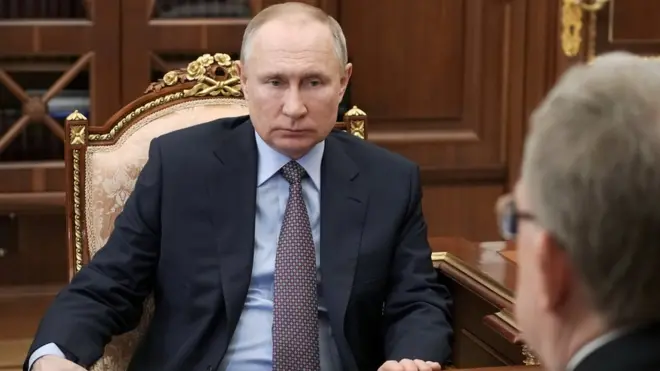 Mr Putin, 68, was back at the Kremlin ahead of his jab on Tuesday