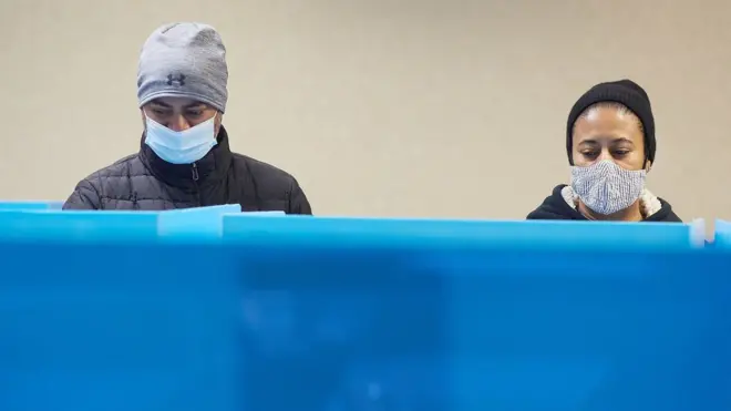 Voters in Tucker, Georgia, USA, 05 January 2021