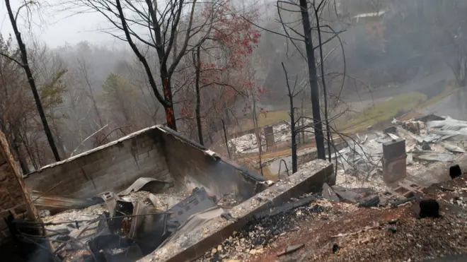 Огонь уничтожил в Теннесси сотни домов