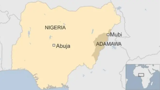 map of Adamawa State