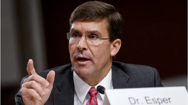 마크 에스퍼 미국 국방부 장관 또한 조선일보 보도에 대해 "들어본 적 없다"라고 답했다